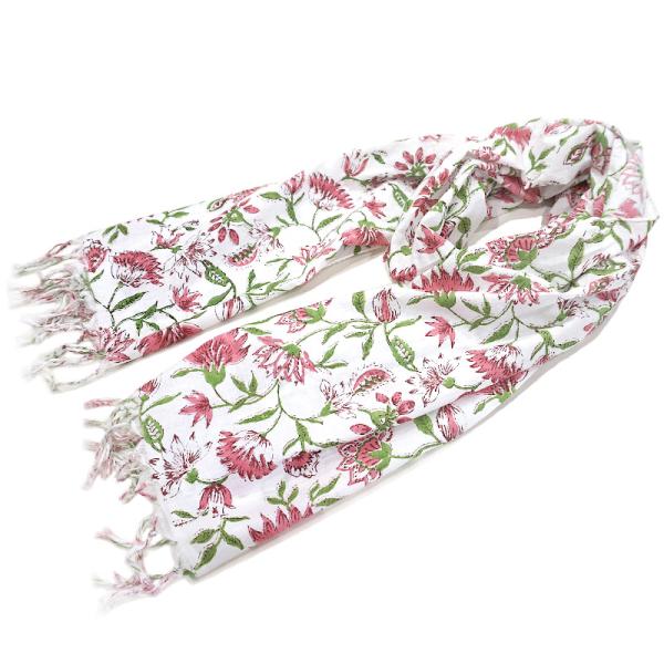 【メール便OK】ハンドブロックプリント コットンストール IBP-SCF006