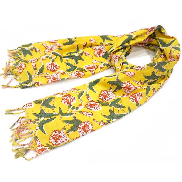 【メール便OK】ハンドブロックプリント コットンストール IBP-SCF014