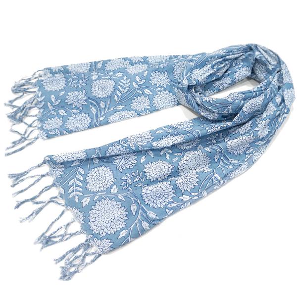 【メール便OK】ハンドブロックプリント コットンストール IBP-SCF016