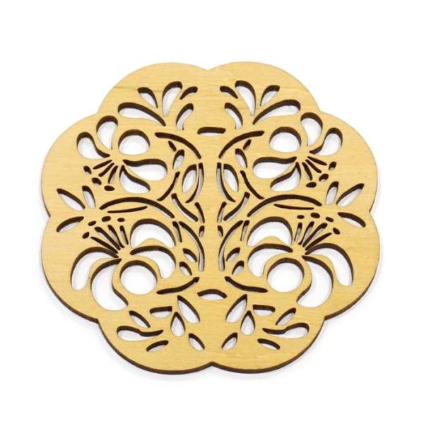 リトアニア木製コースター　LT-COS-HIBISCUS/ハイビスカス