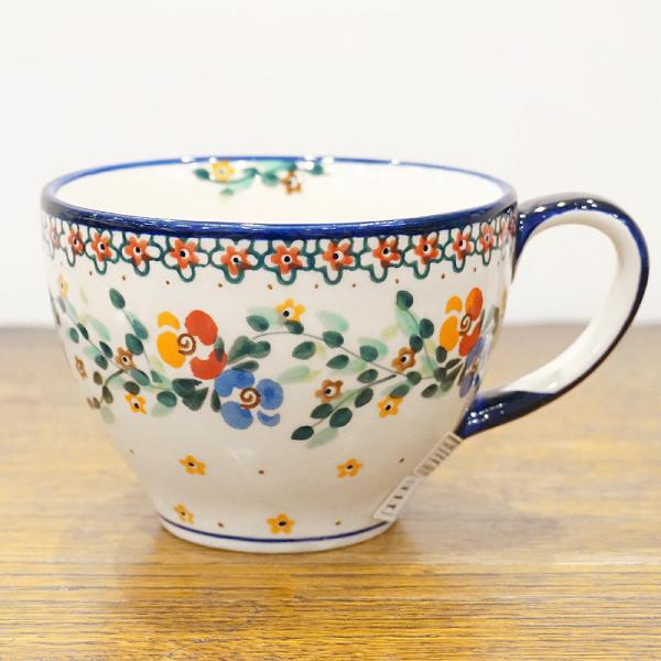 ポーランド陶器　ポーリッシュポタリー 「Millena」 カフェオレマグ/スープカップ（約400ml...