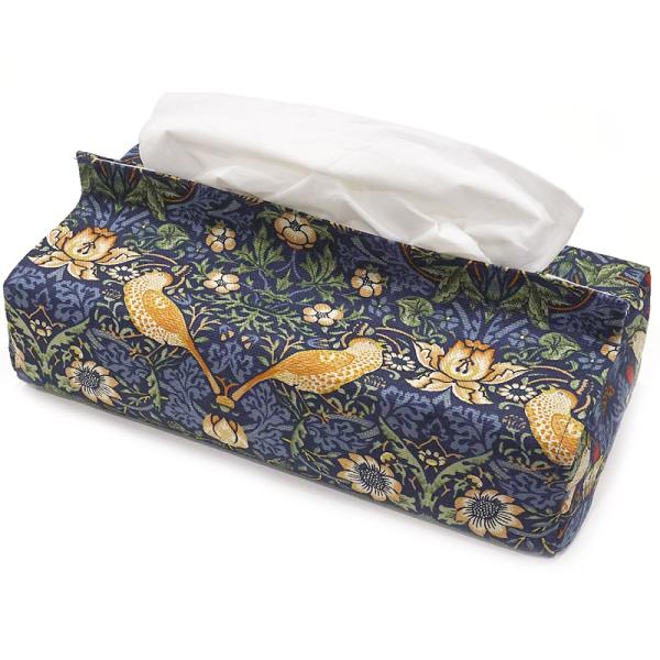 【メール便OK】Morris Collection ティッシュケースカバー　いちご泥棒/ネイビー　M...