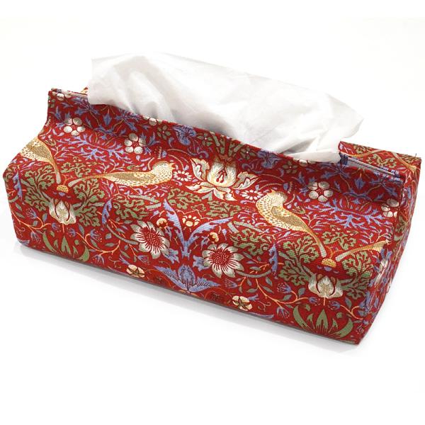 【メール便OK】Morris Collection ティッシュケースカバー　いちご泥棒/レッド　MB...