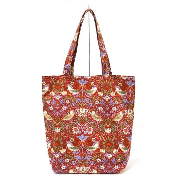 Morris Collection いちご泥棒 トートバッグ 縦長Lサイズ/レッド　MB-TT-L-...