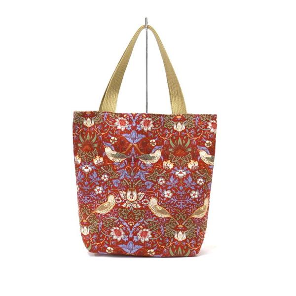 Morris Collection いちご泥棒 トートバッグ 縦長Sサイズ/レッド　MB-TT-S-...