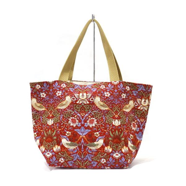 Morris Collection いちご泥棒 トートバッグ 横長Sサイズ/レッド　MB-TTW-S...