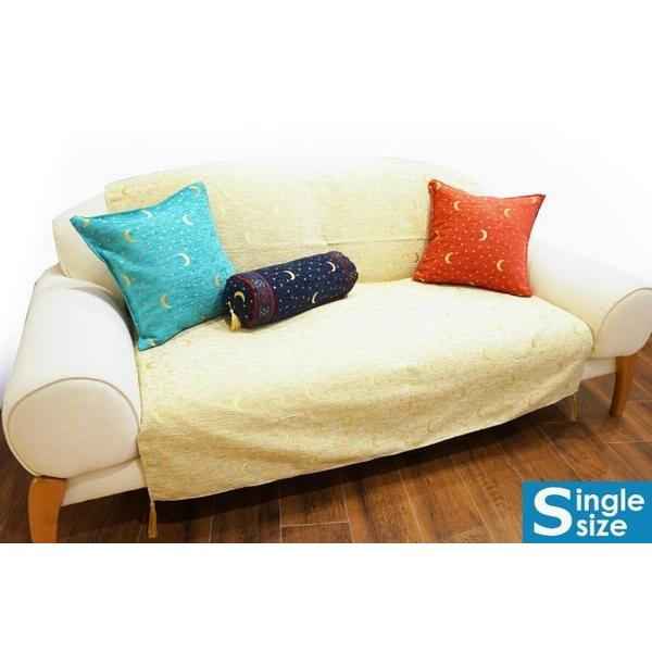 トルコ製 マルチカバー (ベッドカバー/ソファカバー) シングルサイズ MC-S-AY3CR 月と星...