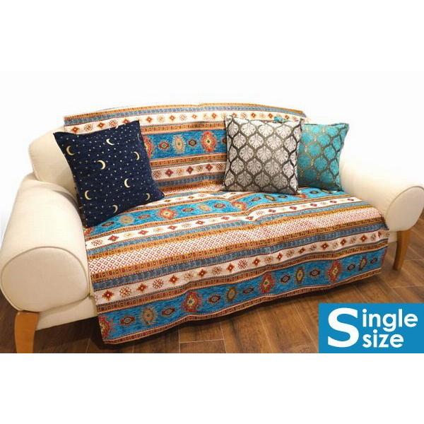 トルコ製 マルチカバー(ベッドカバー/ソファカバー) シングルサイズ MC-S-KLTQRD キリム...