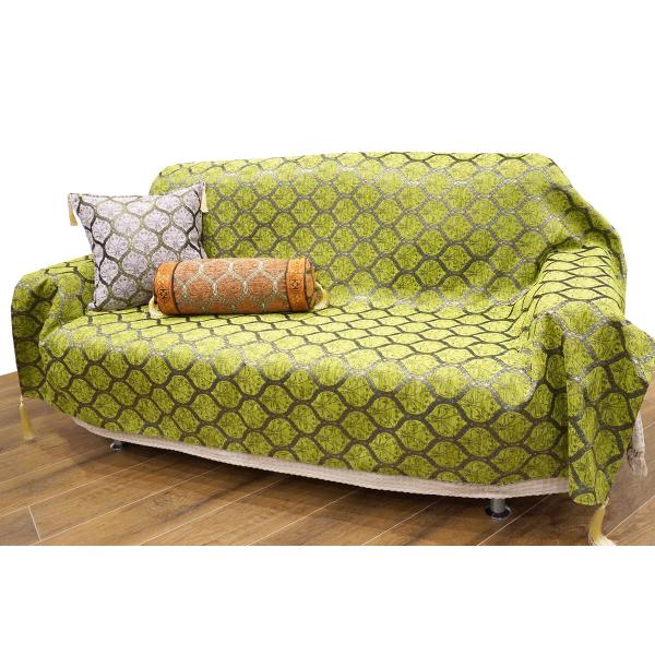 トルコ製マルチカバー(ベッドカバー)◆シングルサイズ◆MC-S-PKLG　ピーコック柄/ライトグリー...