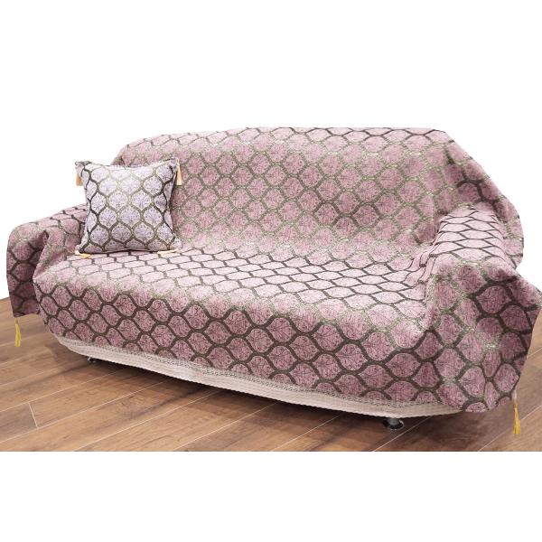 トルコ製マルチカバー(ベッドカバー)◆シングルサイズ◆MC-S-PKRP　ピーコック柄/ローズピンク