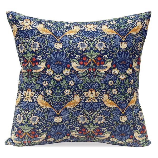 Morris Collection クッションカバー（45cm） いちご泥棒/ネイビー MCC-ST...