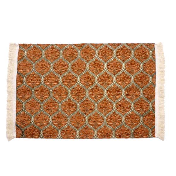 玄関マット トルコ製 シェニール織 MT-70-PKRB ピーコック柄/ラズベリー 75×50cm前...