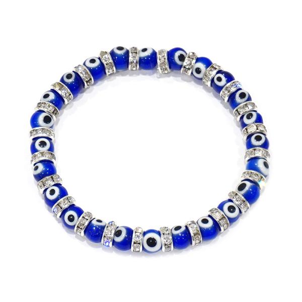 【メール便ＯＫ】トルコ製 ナザールボンジュウ トルコのお守り きらきらガラスビーズブレスレット/ネイ...