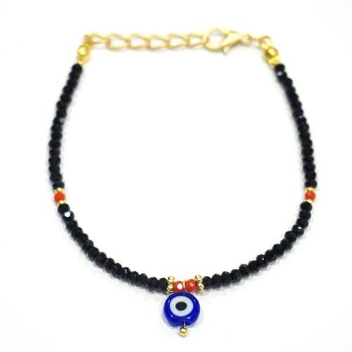 【メール便ＯＫ】トルコ製 ナザールボンジュウ トルコのお守り ビーズブレスレット N-B13477B...