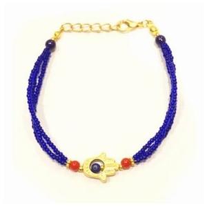【メール便ＯＫ】トルコ製 ナザールボンジュウ トルコのお守り ビーズブレスレット N-B13759N...