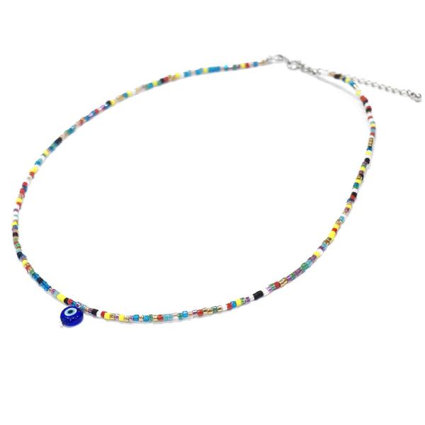 【メール便ＯＫ】ナザールボンジュウ　トルコのお守り　ビーズネックレス　N-NBEADS-01