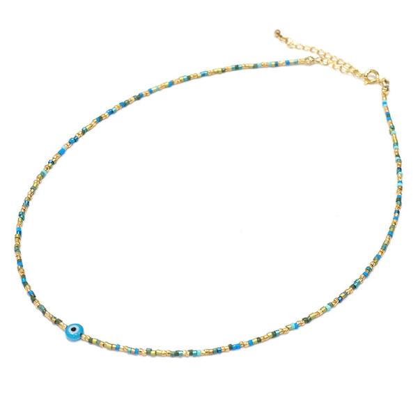 【メール便ＯＫ】トルコ製 ナザールボンジュウ トルコのお守り ビーズネックレス N-NBEADS-0...