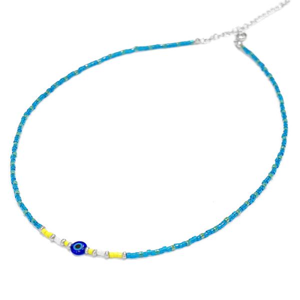 【メール便ＯＫ】ナザールボンジュウ　トルコのお守り　ビーズネックレス　N-NBEADS-04