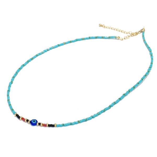 【メール便ＯＫ】ナザールボンジュウ　トルコのお守り　ビーズネックレス　N-NBEADS-12