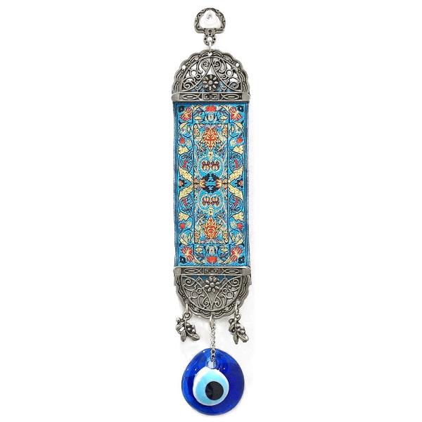 【メール便ＯＫ】トルコ製 ナザールボンジュウ トルコのお守り メタルオーナメント 絨毯柄/ターコイズ...