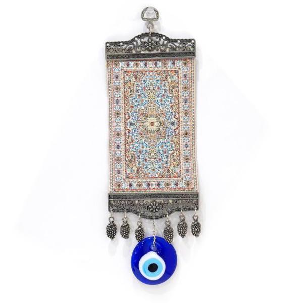 【メール便ＯＫ】トルコ製 ナザールボンジュウ トルコのお守り メタルオーナメント 絨毯柄 N-O10...