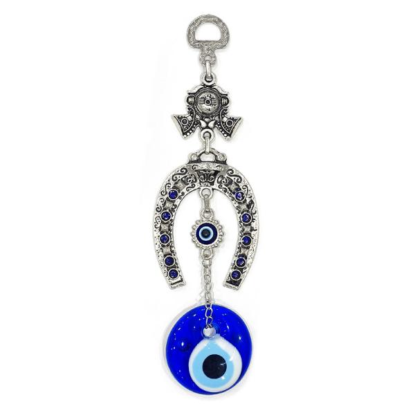 【メール便ＯＫ】トルコ製 ナザールボンジュウメタルオーナメント 馬蹄モチーフ N-O13444