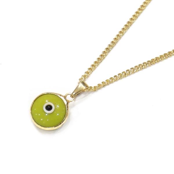 【メール便ＯＫ】トルコ製 ナザールボンジュウ ペンダント/グリーン N-P002-GR