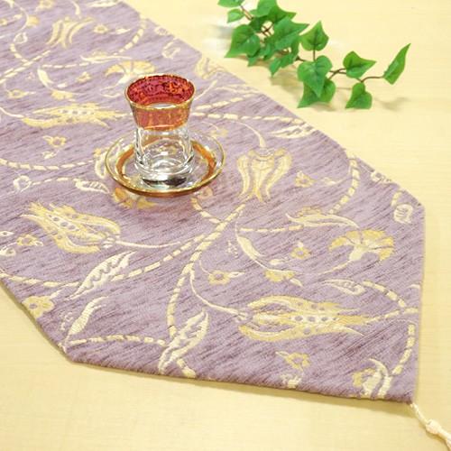 シェニールランナー 145x32cm S(ショートサイズ)　ラーレ×カランフィル/パープル　NRS-...