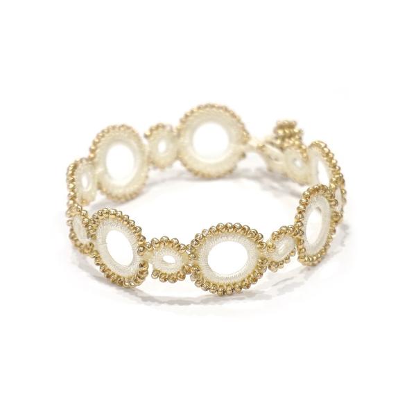 【メール便OK】トルコ製　ボンジュックオヤ　ブレスレット　OYA-BB-CRCL-WT　サークル/ホ...