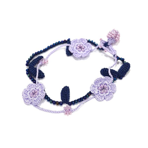 【メール便OK】トルコ製　トゥーオヤ　ブレスレット　OYA-BT-FWLF-PP　小花＆リーフ/パー...