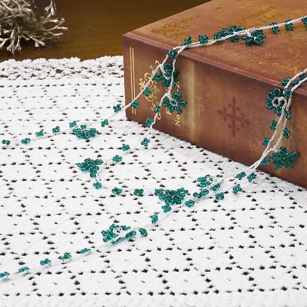 トルコ製　ボンジュックオヤ　ラリエット　OYA-LARIAT-GR　グリーンビーズ