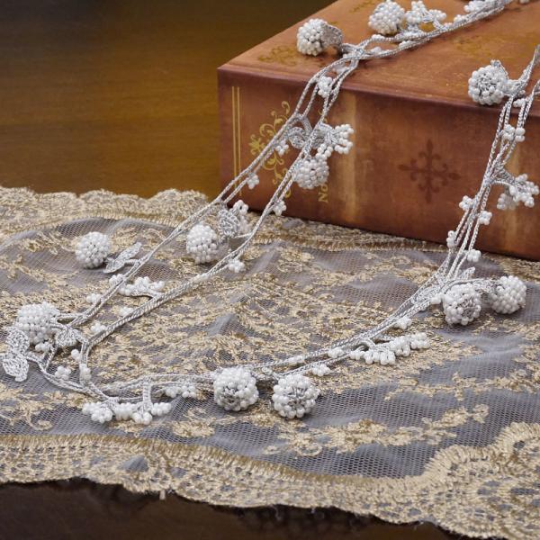 トルコ製　ボンジュックオヤ　ラリエット　OYA-LB-BERRY-WT　ベリー/ホワイト