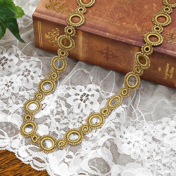 【メール便OK】トルコ製　ボンジュックオヤ　ロングネックレス　OYA-NB-CRCL-GD　サークル...