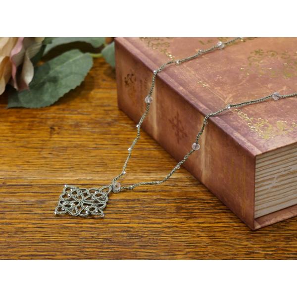 トルコ製 メキッキオヤ ネックレス OYA-NM-DIAM-GY ダイヤモンド/モスグリーン