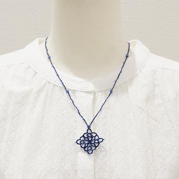 トルコ製　メキッキオヤ　ネックレス　OYA-NM-DIAM-NV　ダイヤモンド/ネイビー