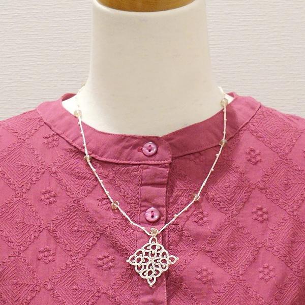 トルコ製　メキッキオヤ　ネックレス　OYA-NM-DIAM-PK　ダイヤモンド/ベビーピンク