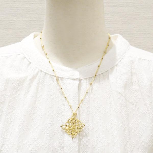 トルコ製　メキッキオヤ　ネックレス　OYA-NM-DIAM-YL　ダイヤモンド/イエロー