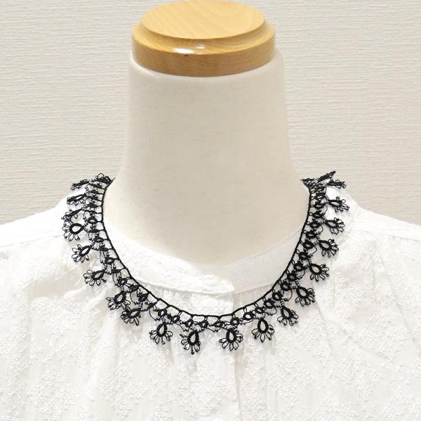 トルコ製　メキッキオヤ　ネックレス　OYA-NM-LACE-BK　レース/ブラック