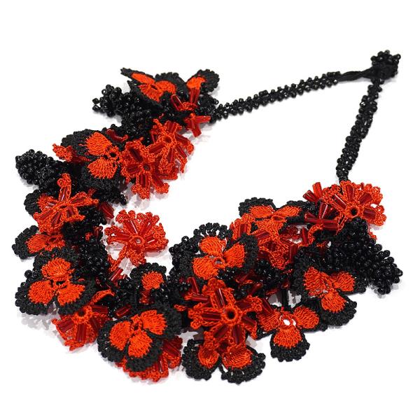 トルコ製 トゥーオヤ ネックレス OYA-NT-LUXE-RD リュクス/レッド