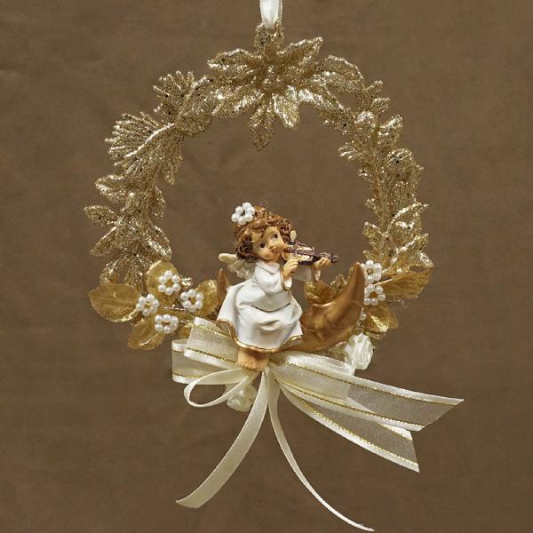 ザルツブルグのクリスマス飾り　天使のリース リング/バイオリン　RSP-AGL-RING3