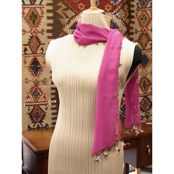 トルコ製 シルクオヤスカーフ SCF-234 キュペリ フーシャピンク（少々難あり）