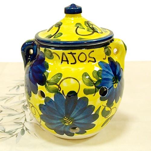 スペイン陶器 SP-102AA ガーリックポット にんにく入れ にんにく壷