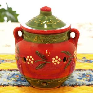 スペイン陶器 SP-102BAE ガーリックポット にんにく入れ