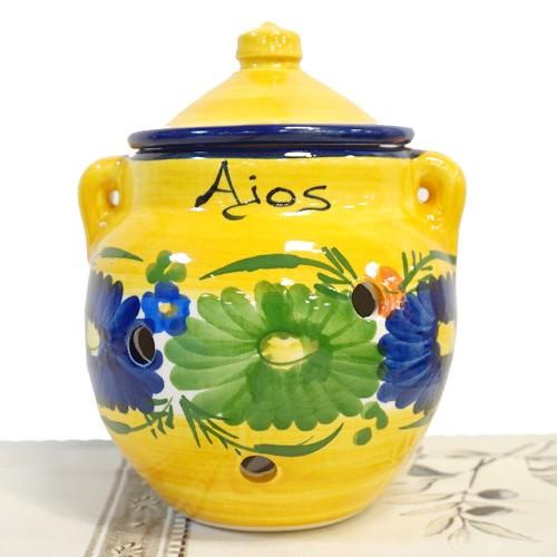 スペイン陶器 SP-102N ガーリックポット にんにく入れ にんにく壷