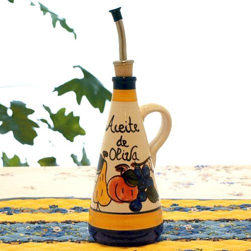 スペイン陶器 SP-2058BOD オリーブオイル差し オリーブオイル入れ（大）