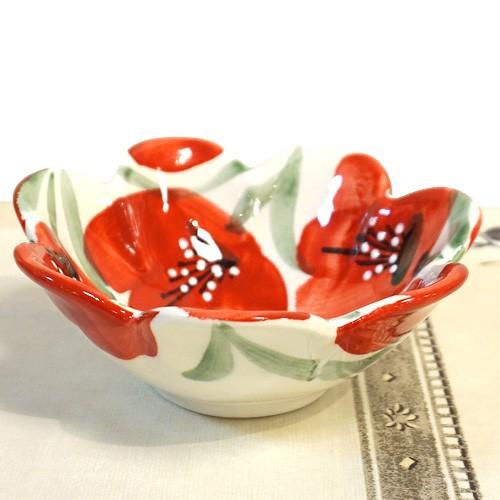 スペイン陶器 SP-6012APH フリルボウル/赤いポピー