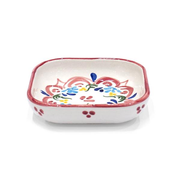 スペイン陶器　SP-612R　角皿/ピンク