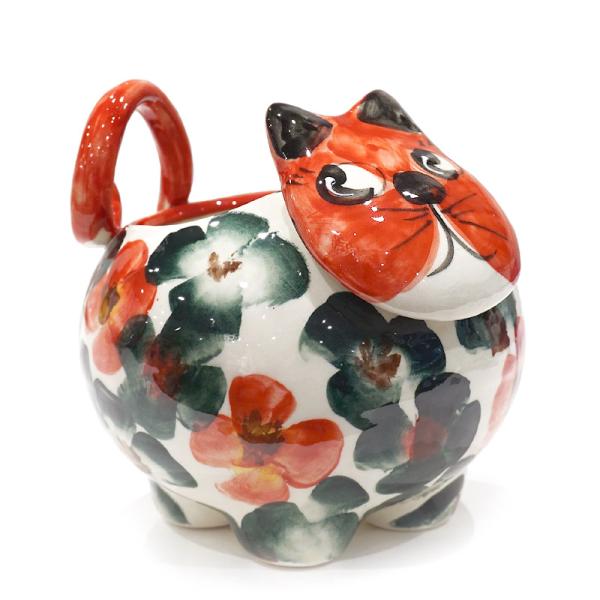 スペイン陶器 ネコ型ポット　SP-P3