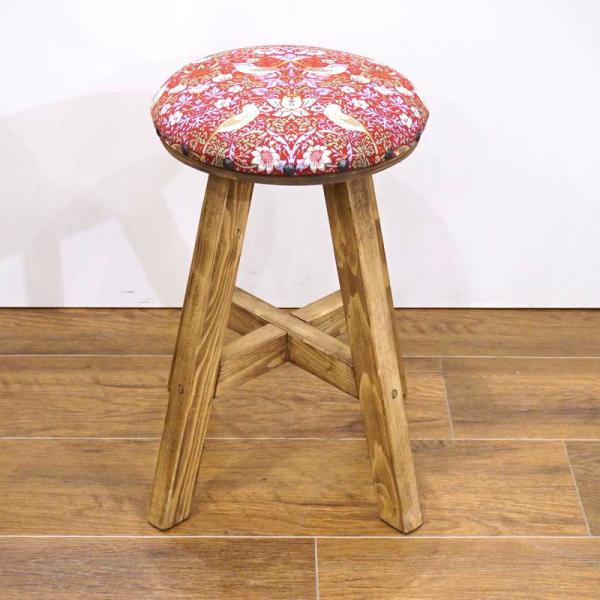 Morris Collection まんまるスツール(H45cm)　いちご泥棒/レッド　ST45-S...