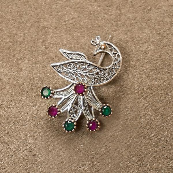 トルコ伝統の銀線細工 テルキャーリ ブローチ　SV-BR-TK002